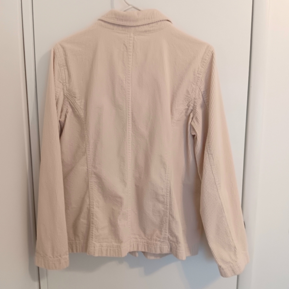 Cream Beige Corduroy, Barn Jacket Chore Coat Button Front 100% Cotton Women's M - Picture 10 of 10